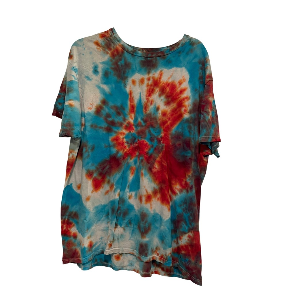 Hanes ComfortSoft Tie Dye T-Shirt 2XL Multicolor Cotton Blend Casual